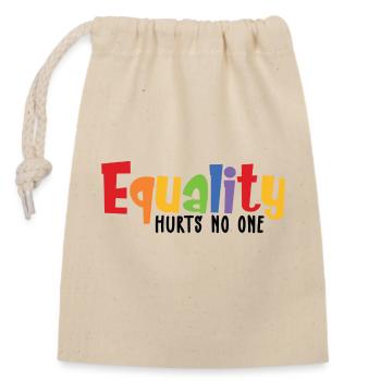 Equality Hurts No One - Closable cotton gift bag (14x20cm) - nature - Front