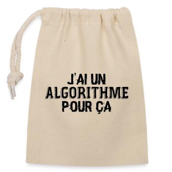 J'Ai Un Algorithme Pour Ça - Sac cadeau en coton avec cordon (14 x 20 cm) - nature - Devant