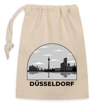 Dusseldorf City Skyline Germany Dusseldorf - Closable cotton gift bag (14x20cm) - nature - Front