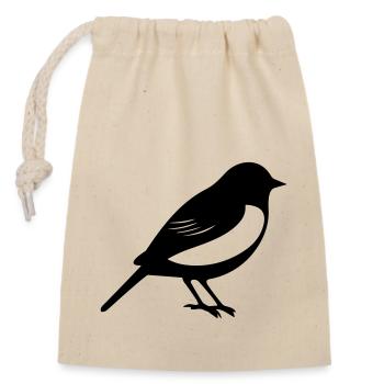 Oiseau - Sac cadeau en coton avec cordon (14 x 20 cm) - nature - Devant