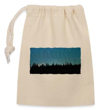Magic Night | Nachthimmel mit Wald (2. Upload) - Verschließbarer Geschenkbeutel aus Baumwolle (14x20cm) - Natur - Vorne