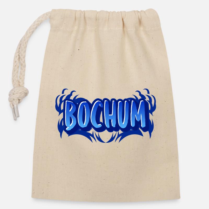 Bochum - Closable cotton gift bag (14x20cm) - nature