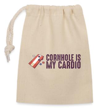 Cornhole Is My Cardio Corn Hole Säcke Cornhole - Verschließbarer Geschenkbeutel aus Baumwolle (14x20cm) - Natur - Vorne