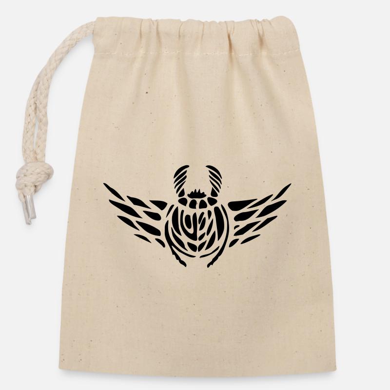 Skarabaeus - Closable cotton gift bag (14x20cm) - nature