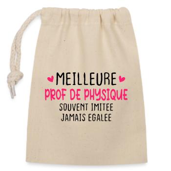 Meilleure prof de physique imitée jamais égalée - Sac cadeau en coton avec cordon (14 x 20 cm) - nature - Devant