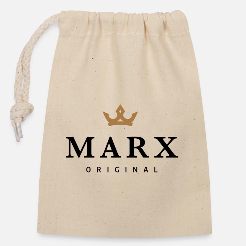Marx - Closable cotton gift bag (14x20cm) - nature