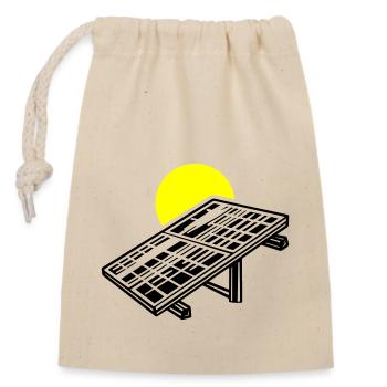 Panneaux d’énergie solaire - Sac cadeau en coton avec cordon (14 x 20 cm) - nature - Devant