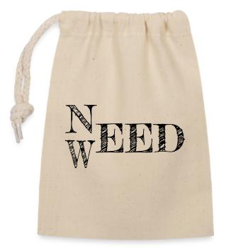 Besoin d’herbe noire - Sac cadeau en coton avec cordon (14 x 20 cm) - nature - Devant