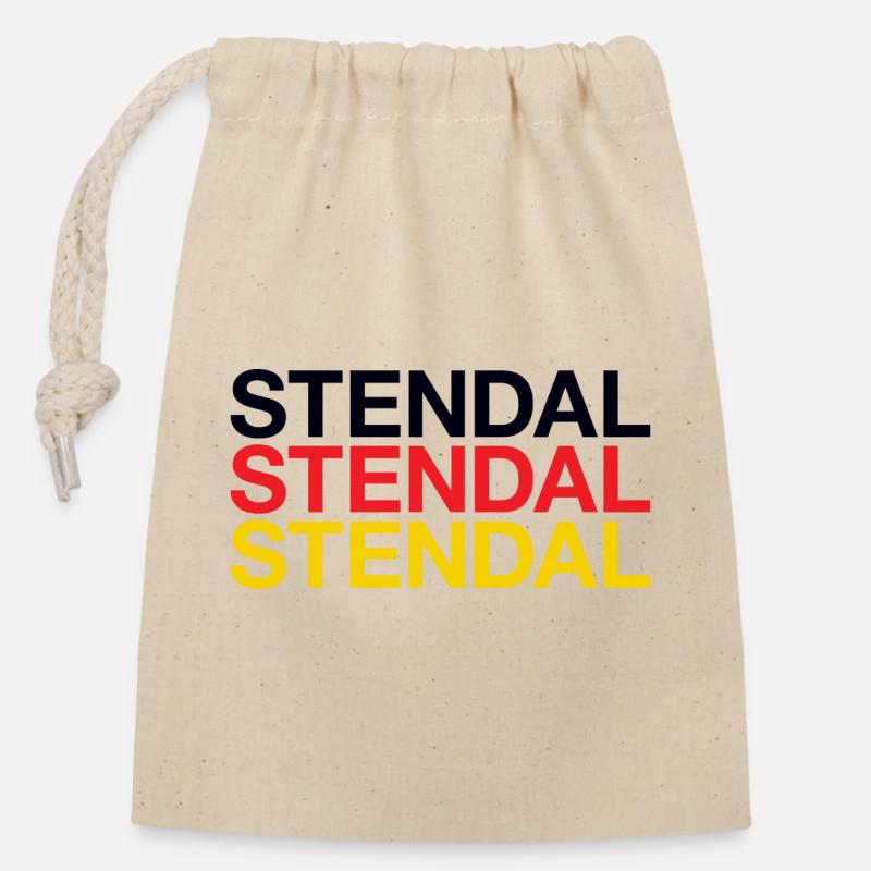 STENDAL - Closable cotton gift bag (14x20cm) - nature