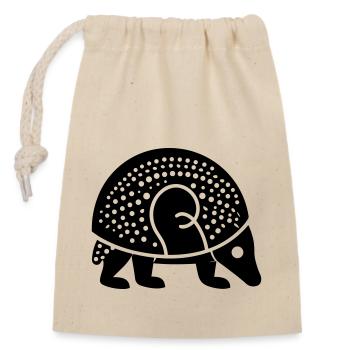 Armadillo - Closable cotton gift bag (14x20cm) - nature - Front