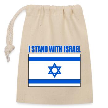I stand with israel - Sac cadeau en coton avec cordon (14 x 20 cm) - nature - Devant