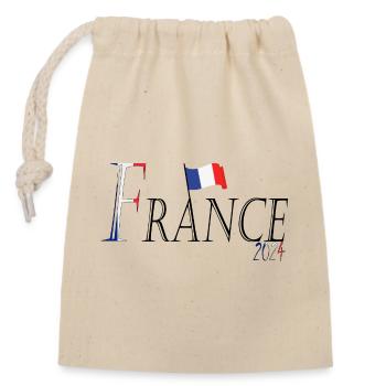 Drapeau France une apparence patriotique élégante - Sac cadeau en coton avec cordon (14 x 20 cm) - nature - Devant