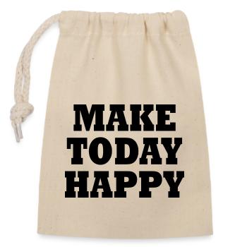 Make today happy - Sac cadeau en coton avec cordon (14 x 20 cm) - nature - Devant