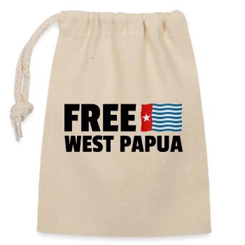 Papouasie occidentale libre : Soutenir l’indépendance de la Papouasie - Sac cadeau en coton avec cordon (14 x 20 cm) - nature - Devant
