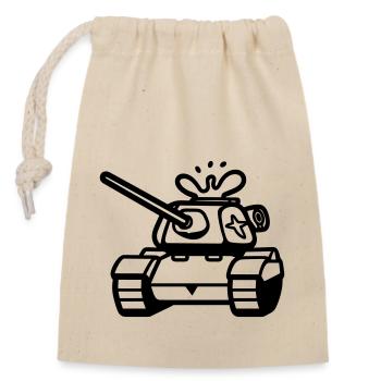Panzer - Verschließbarer Geschenkbeutel aus Baumwolle (14x20cm) - Natur - Vorne