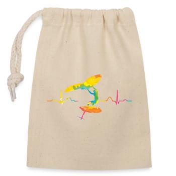 Flügel Surfer Wingsurfing Retro Folie Flügel - Verschließbarer Geschenkbeutel aus Baumwolle (14x20cm) - Natur - Vorne