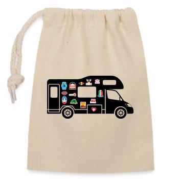 Capucine avec Stickers - Sac cadeau en coton avec cordon (14 x 20 cm) - nature - Devant