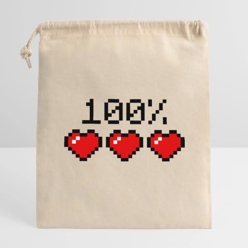 Hundertprozent Statement Partner oder Sportler Verschließbarer Geschenkbeutel aus Baumwolle (14x20cm)