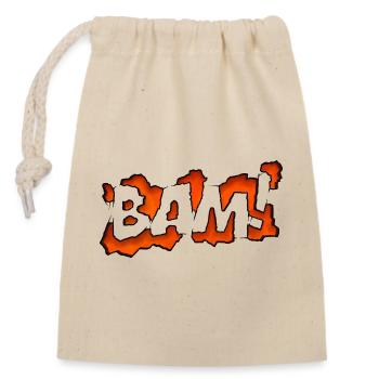 Graffity Text Art BAM ! - Sac cadeau en coton avec cordon (14 x 20 cm) - nature - Devant