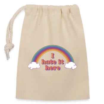 Ironic rainbow curse - Closable cotton gift bag (14x20cm) - nature - Front