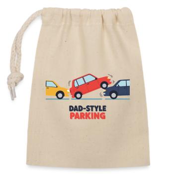 Daddy-style parking - Closable cotton gift bag (14x20cm) - nature - Front
