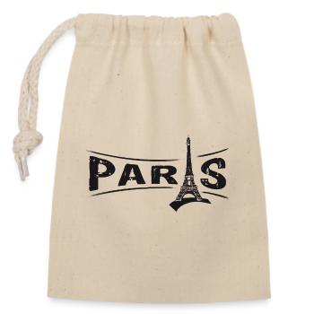 PARIS avec la Tour Eiffel - Sac cadeau en coton avec cordon (14 x 20 cm) - nature - Devant