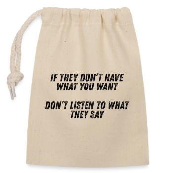 Motivation - Closable cotton gift bag (14x20cm) - nature - Front
