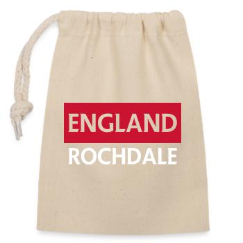 England Rochdale Flagge Emblem - Verschließbarer Geschenkbeutel aus Baumwolle (14x20cm) - Natur - Vorne