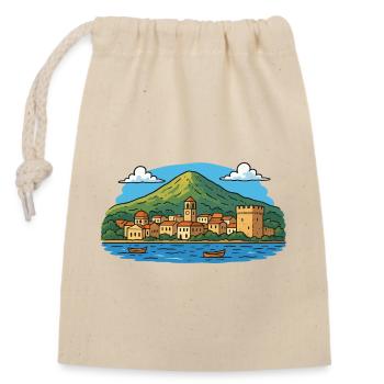 Rhodes Island - Closable cotton gift bag (14x20cm) - nature - Front