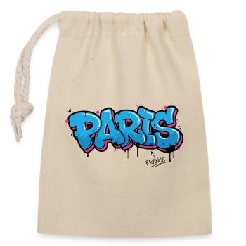 Art graphique de la ville de Paris de style graffiti - Sac cadeau en coton avec cordon (14 x 20 cm) - nature - Devant