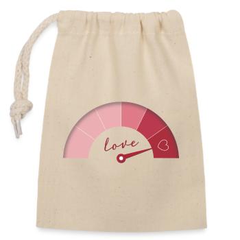 Love Meter – Jahrestag Edition - Verschließbarer Geschenkbeutel aus Baumwolle (14x20cm) - Natur - Vorne