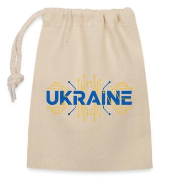 Ukraine Circuit Flag Design - Closable cotton gift bag (14x20cm) - nature - Front