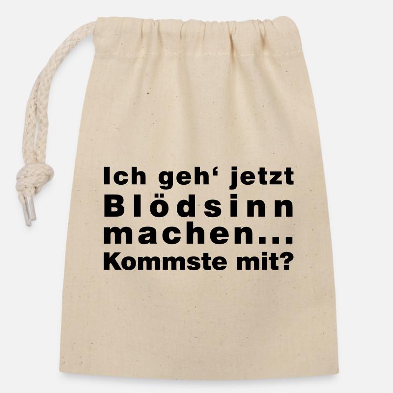 Bloedsinn_machen - Closable cotton gift bag (14x20cm) - nature