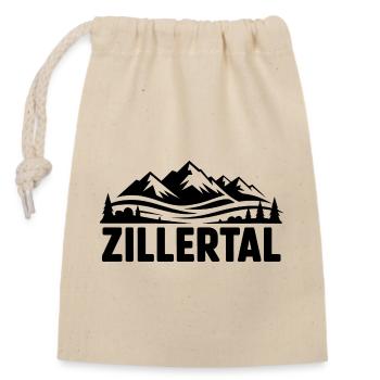 Zillertal - Souvenir Design - Verschließbarer Geschenkbeutel aus Baumwolle (14x20cm) - Natur - Vorne