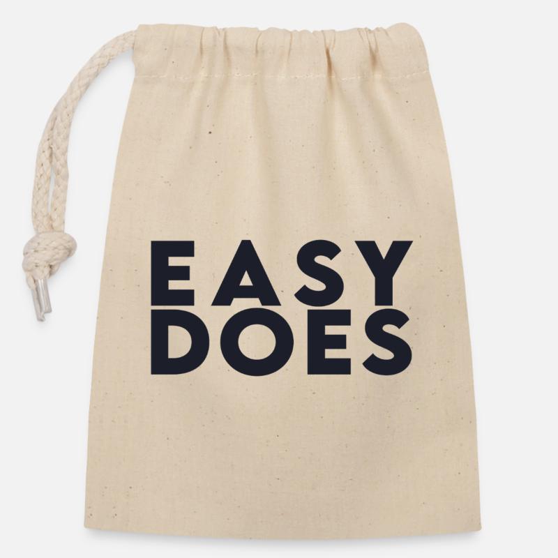 Easy Does - Closable cotton gift bag (14x20cm) - nature