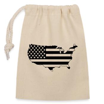 Map of the United States - Closable cotton gift bag (14x20cm) - nature - Front