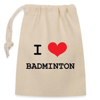 Badminton - Sport - Raquette - Sac cadeau en coton avec cordon (14 x 20 cm) - nature - Devant