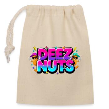 Deez Nuts – lustiges Graffiti Bunt - Verschließbarer Geschenkbeutel aus Baumwolle (14x20cm) - Natur - Vorne