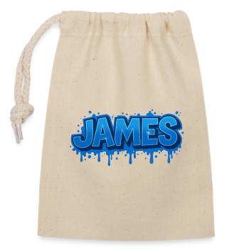 Graffiti JOHN Name Geschenk Ideal druckbar auf - Verschließbarer Geschenkbeutel aus Baumwolle (14x20cm) - Natur - Vorne
