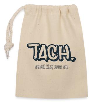 Tachycardie. Typographie Humour nord-allemand - Sac cadeau en coton avec cordon (14 x 20 cm) - nature - Devant