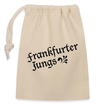 FrankfurterJungs - Für die echten Frankfurter #FFM - Verschließbarer Geschenkbeutel aus Baumwolle (14x20cm) - Natur - Vorne