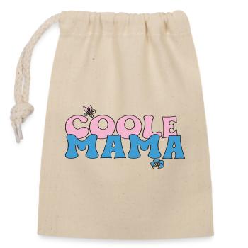Cool Mom - Closable cotton gift bag (14x20cm) - nature - Front