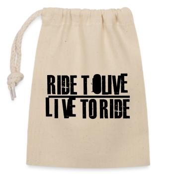 ride to live - Verschließbarer Geschenkbeutel aus Baumwolle (14x20cm) - Natur - Vorne