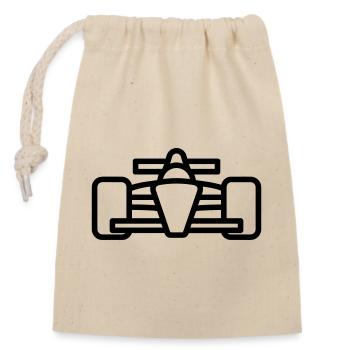 voiture de course - Sac cadeau en coton avec cordon (14 x 20 cm) - nature - Devant