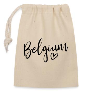 Cœur belge – Women’s Love Belgium - Sac cadeau en coton avec cordon (14 x 20 cm) - nature - Devant