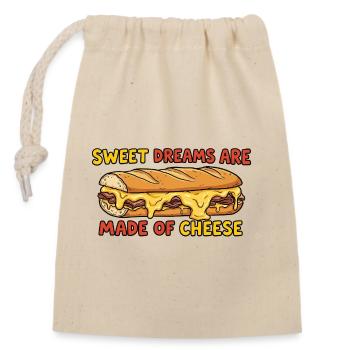 Lustiges Käse Sandwich Spruch Design - Verschließbarer Geschenkbeutel aus Baumwolle (14x20cm) - Natur - Vorne