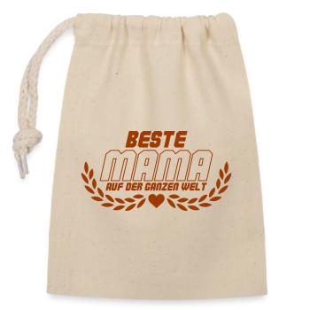Best mom in the whole world - Closable cotton gift bag (14x20cm) - nature - Front