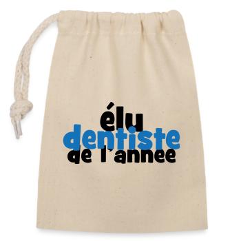 Badge Élu Dentiste de l'Année - Sac cadeau en coton avec cordon (14 x 20 cm) - nature - Devant