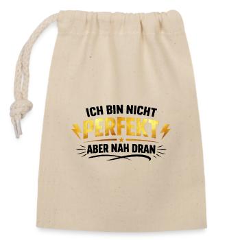 Perfect - Closable cotton gift bag (14x20cm) - nature - Front