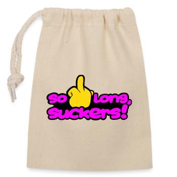 solongsuckers2_magenta - Verschließbarer Geschenkbeutel aus Baumwolle (14x20cm) - Natur - Vorne